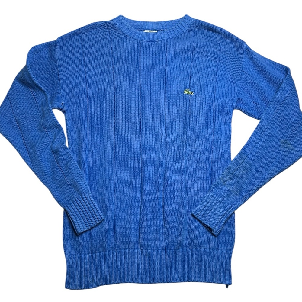 Vintage IZOD Lacoste Sweater Men’s Medium Blue Knit‎ Crewneck Made in USA